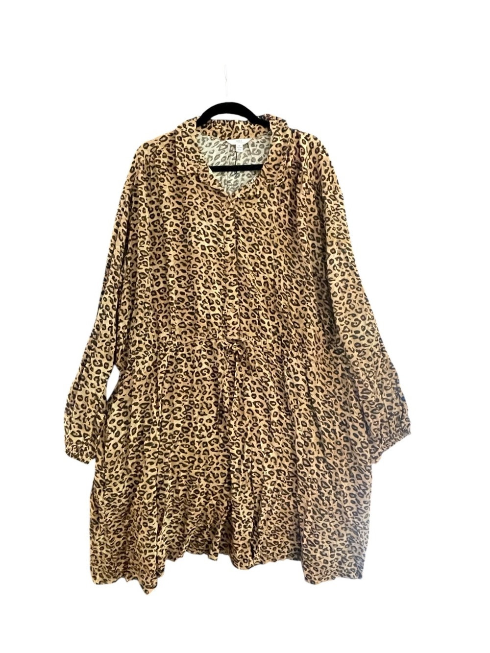 Time and Tru Leopard-Print Dress in Tan and Black 2x